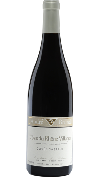 Bottle of Andre Brunel Cotes du Rhone Village Cuvee Sabrine 2022 wine 750 ml