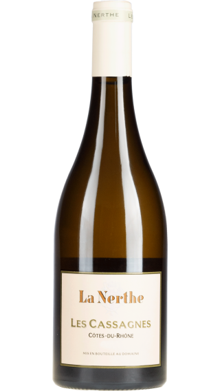 Bottle of Chateau La Nerthe Les Cassagnes Cotes du Rhone Blanc 2023 wine 750 ml