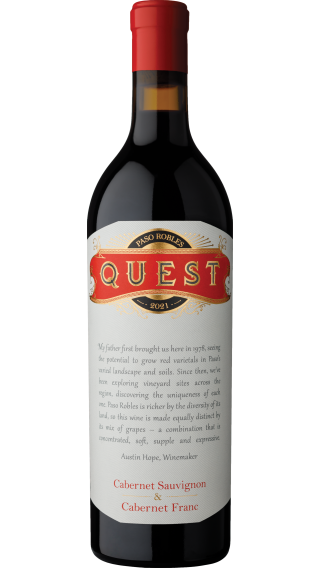 Bottle of Quest by Austin Hope Proprietary Red 2021 wine 750 ml