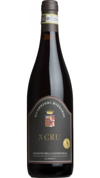 Bottle of Rizzardi 3 Cru Amarone Valpolicella 2017 wine 750 ml