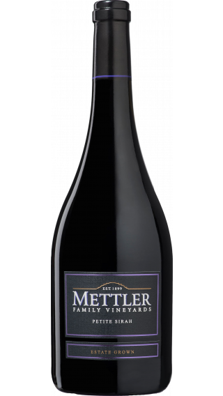 Bottle of Mettler Petite Sirah 2016 wine 750 ml
